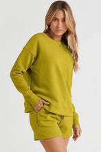 Load image into Gallery viewer, Leisure Luxe Texture Long Sleeve Top and Drawstring Shorts Set (multiple color options)