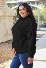 Load image into Gallery viewer, Blissful Basics Ribbed Exposed Seam Mock Neck Knit Top (2 color options)