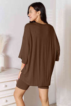 Load image into Gallery viewer, Lounge Life 2pc. Three-Quarter Sleeve Top and Biker Shorts Lounge Set (multiple color options)