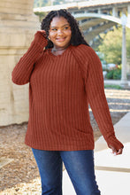 Load image into Gallery viewer, Hand In Hand Ribbed Round Neck Long Sleeve Knit Top (multiple color options)