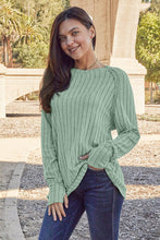 Load image into Gallery viewer, Hand In Hand Ribbed Round Neck Long Sleeve Knit Top (multiple color options)