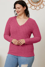 Load image into Gallery viewer, All You Ever Wanted Ribbed V-Neck Long Sleeve Top (multiple color options)