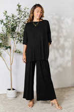 Load image into Gallery viewer, All About Comfort Round Neck Slit Top and Pants Set (multiple color options)
