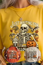 Load image into Gallery viewer, Just Waiting For Halloween Graphic Tee (multiple color options)
