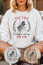 Load image into Gallery viewer, Freddy's Coming Graphic Sweatshirt (multiple color options)
