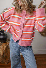 Load image into Gallery viewer, Striped Button Up Long Sleeve Cardigan
