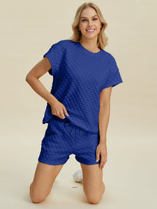 Texture T-Shirt and Shorts Set (multiple color options)