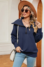 Load image into Gallery viewer, Half Zip Lantern Sleeve Sweatshirt  (multiple color options)
