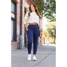 Load image into Gallery viewer, Navy Full-Length with Pocket Leggings - Luxe by Julia Rose®
