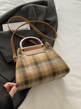 Load image into Gallery viewer, Contrast Plaid Trapezoid Shape Crossbody Bag (multiple color options)
