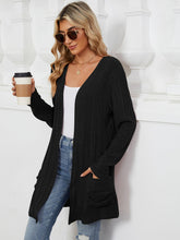 Load image into Gallery viewer, Pocketed Open Front Long Sleeve Cardigan (multiple color options)
