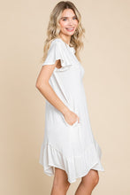 Load image into Gallery viewer, Short Sleeve Ruffled Asymmetric Hem Dress
