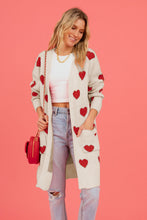 Load image into Gallery viewer, Heart Graphic Open Front Cardigan with Pockets (multiple color options)
