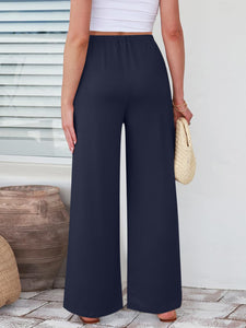 Elastic Waist Wide Leg Pants (multiple color options)