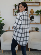 Load image into Gallery viewer, Plaid Collared Neck Long Sleeve Shacket
