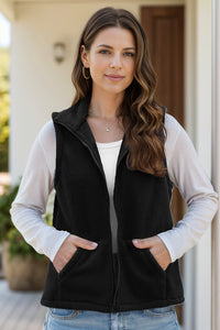 Zip Up Vest Coat with Pockets (multiple color options)