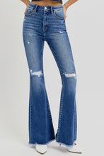 Load image into Gallery viewer, RISEN High Rise Distressed Raw Hem Flare Jeans
