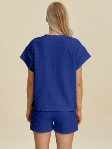 Texture T-Shirt and Shorts Set (multiple color options)