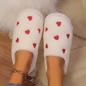 Heart Round Toe Flat Slippers (2 color options)