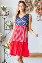 Load image into Gallery viewer, US Flag Theme Contrast Tank Dress
