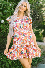 Load image into Gallery viewer, Ruffled Printed Cap Sleeve Mini Dress
