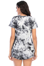 Load image into Gallery viewer, Tie-Dye Round Neck Short Sleeve Top and Shorts Lounge Set  (multiple color options)
