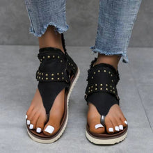 Load image into Gallery viewer, Studded Raw Hem Flat Sandals (multiple color options)
