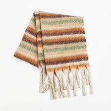 Load image into Gallery viewer, Fringe Contrast Striped Polyester Scarf (multiple color options)
