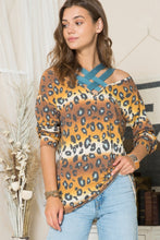 Load image into Gallery viewer, Leopard Long Sleeve Top with Braided Strap (multiple color options)
