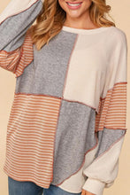 Load image into Gallery viewer, Exposed Seam Color Block Round Neck Top
