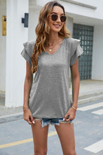 Load image into Gallery viewer, V-Neck Flutter Sleeve Top (multiple color options)
