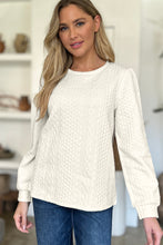 Load image into Gallery viewer, Textured Round Neck Long Sleeve Top (multiple color options)
