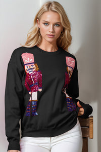 Nutcracker Sequin Long Sleeve Sweater (multiple color options)