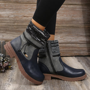 Side Zipper PU Leather Boots (2 color options)