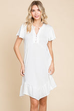 Load image into Gallery viewer, Short Sleeve Ruffled Asymmetric Hem Dress
