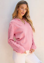 Load image into Gallery viewer, Daisy Notched Long Sleeve Sweater (multiple color options)
