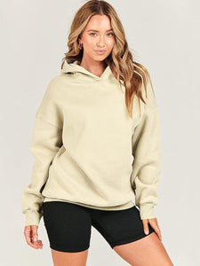 Dropped Shoulder Long Sleeve Hoodie (multiple color options)