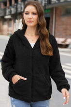 Load image into Gallery viewer, Zip Up Long Sleeve Fuzzy Hooded Outerwear (multiple color options)
