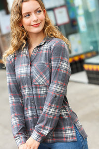 Road Trip Ready Plaid Lightweight Button Up Shacket