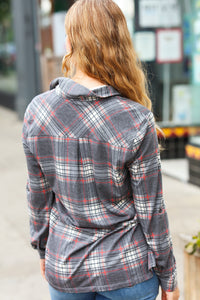 Road Trip Ready Plaid Lightweight Button Up Shacket