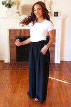 Load image into Gallery viewer, Everyday Black Smocked Waist Palazzo Pants

