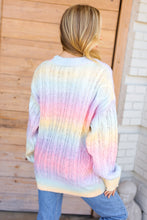 Load image into Gallery viewer, Face The Day Rainbow Ombre Cable Knit Cardigan
