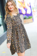Load image into Gallery viewer, Feeling Adorable Black Ditzy Floral Long Sleeve Babydoll Dress
