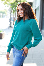 Load image into Gallery viewer, Everyday Rib Mineral Wash Long Sleeve Top in Hunter Green
