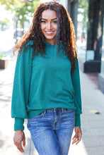 Load image into Gallery viewer, Everyday Rib Mineral Wash Long Sleeve Top in Hunter Green
