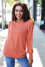 Load image into Gallery viewer, Everyday Rib Mineral Wash Long Sleeve Top in Rust
