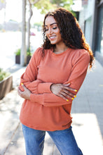 Load image into Gallery viewer, Everyday Rib Mineral Wash Long Sleeve Top in Rust
