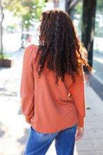 Load image into Gallery viewer, Everyday Rib Mineral Wash Long Sleeve Top in Rust
