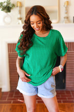 Load image into Gallery viewer, Be Your Best Cable Knit Dolman Short Sleeve Sweater Top in Green
