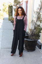 Load image into Gallery viewer, Feeing Joyful Black Wide Leg Adjustable Baggy Bib Jumpsuit
